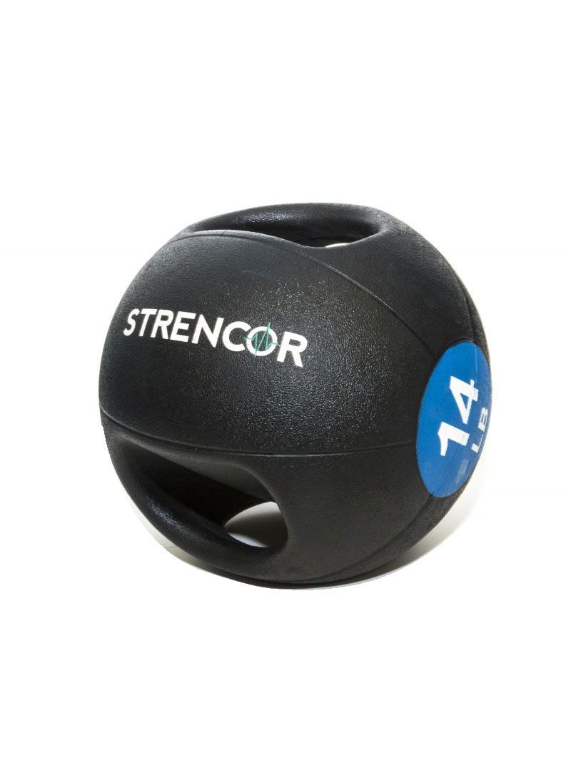 Strencor Dual Handle Rubber Medicine Ball | 14 lb Medicine Ball