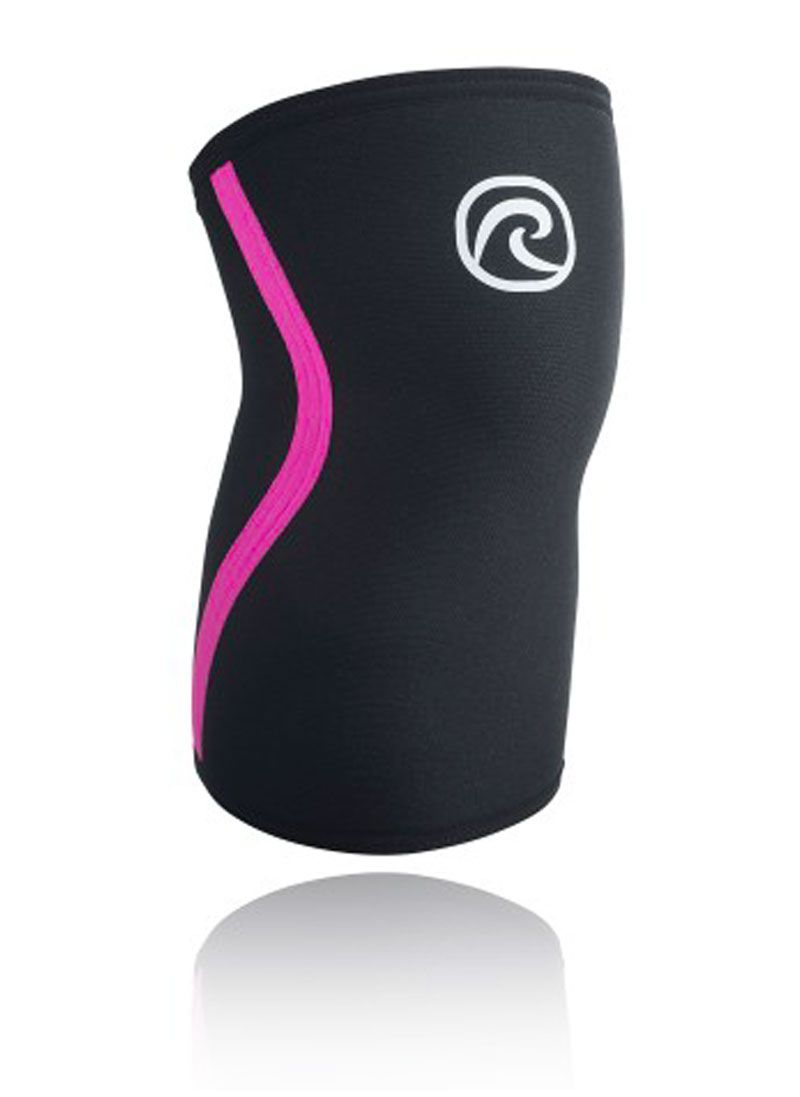 Rehband Knee Support RX 7mm Black and Pink Stripes
